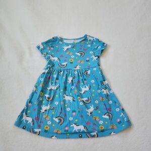 Wonder Nation Blue Unicorn Rainbow Dress, Girls Size 4 T